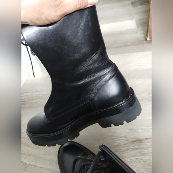 Alaia Embellished Leather Combat Boots 9 - Picture 13 of 13